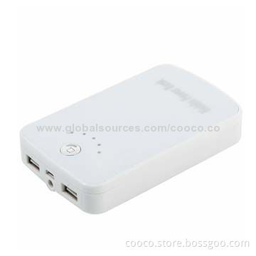 Rechargeable Mobile Power Bank with LCD Lights, 3,000mAh Capacity Output Double Output DC 5V/1A DC